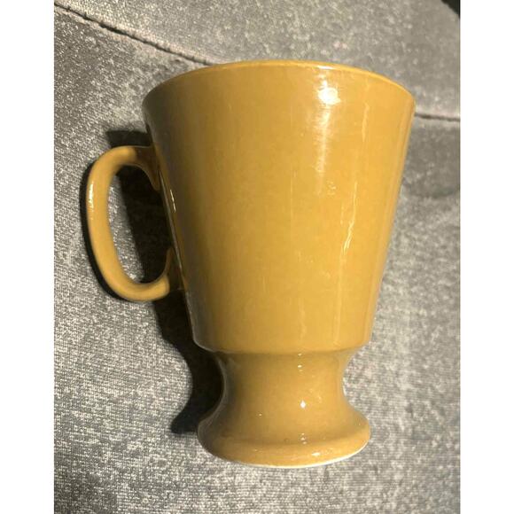 Vintage 1970s MCM Shenango China Set 3 Yellow Brown Tan Pedestal Mugs USA MINT! - Picture 5 of 6